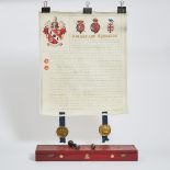 Edward VII Grant of Arms Letters Patent to Heber Mardon of Ashwick in the County of Somerset, Englan