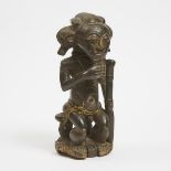 Baule Male Seated Ancestral Figure, Ivory Coast, West Africa, mid 20th century, height 15.25 in — 38