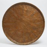 Ottoman Tinned Tombak Copper Tray, 18th century, diameter 23.75 in — 60.3 cm