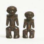 A pair of Male and Female Figures, possibly Zande, Democratic Republic of Congo, Central Africa, 20t