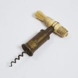 Thomasons Patent Brass and Turned Bone Cork Screw, c.1805, length 7 in — 17.8 cm