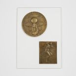 Two Bronze Medals Commemorating Technological Achievements, 20th century, largest diameter 3 in — 7.