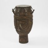 Ashanti Drum, Mali, West Africa, late 20th century, height 39 in — 99.1 cm, diameter 20.5 in — 52.1