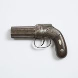 British Pepperbox Pistol, Allen & Thurber, Worcester, mid 19th century, length 6 in — 15.2 cm