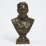 Adrien-Etienne Gaudez (French, 1845-1902), BUST OF LOUIS PASTEUR, height 17.5 in — 44.5 cm