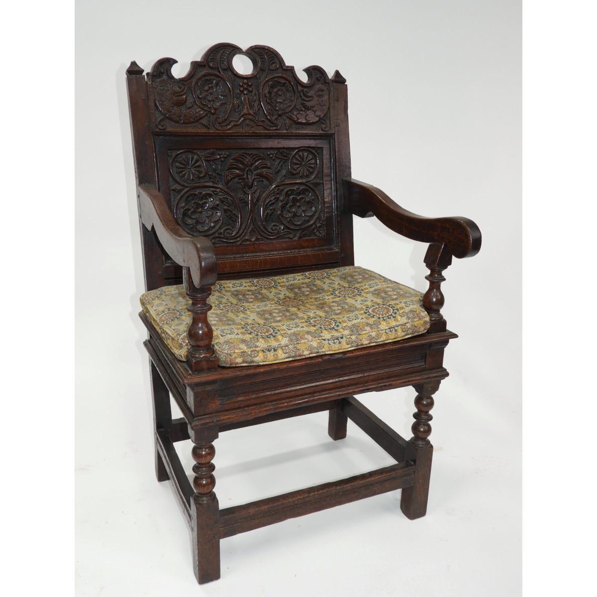 English Oak Joined Armchair, mid 17th century, height 44.5 in — 113 cm - Image 2 of 3