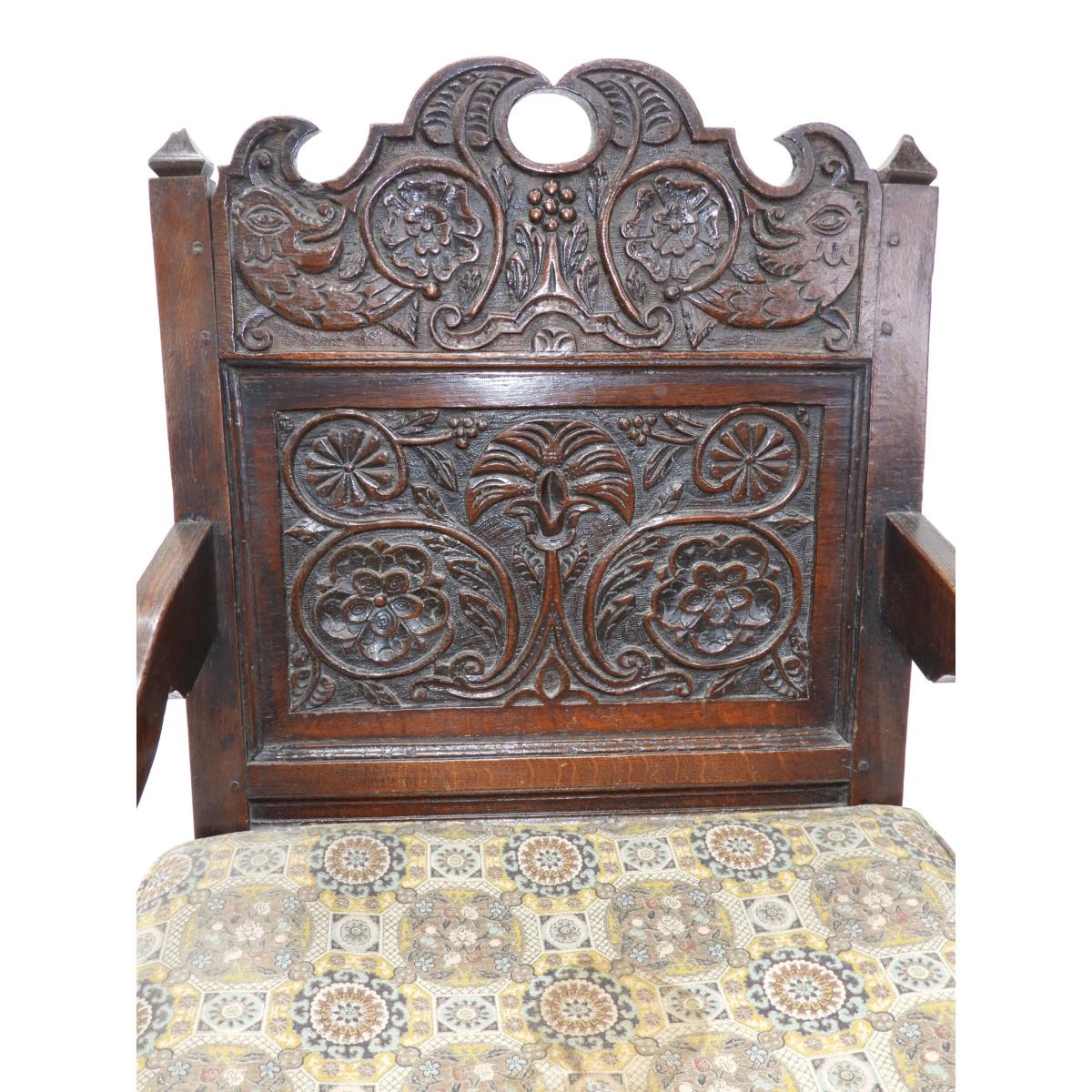English Oak Joined Armchair, mid 17th century, height 44.5 in — 113 cm - Image 3 of 3