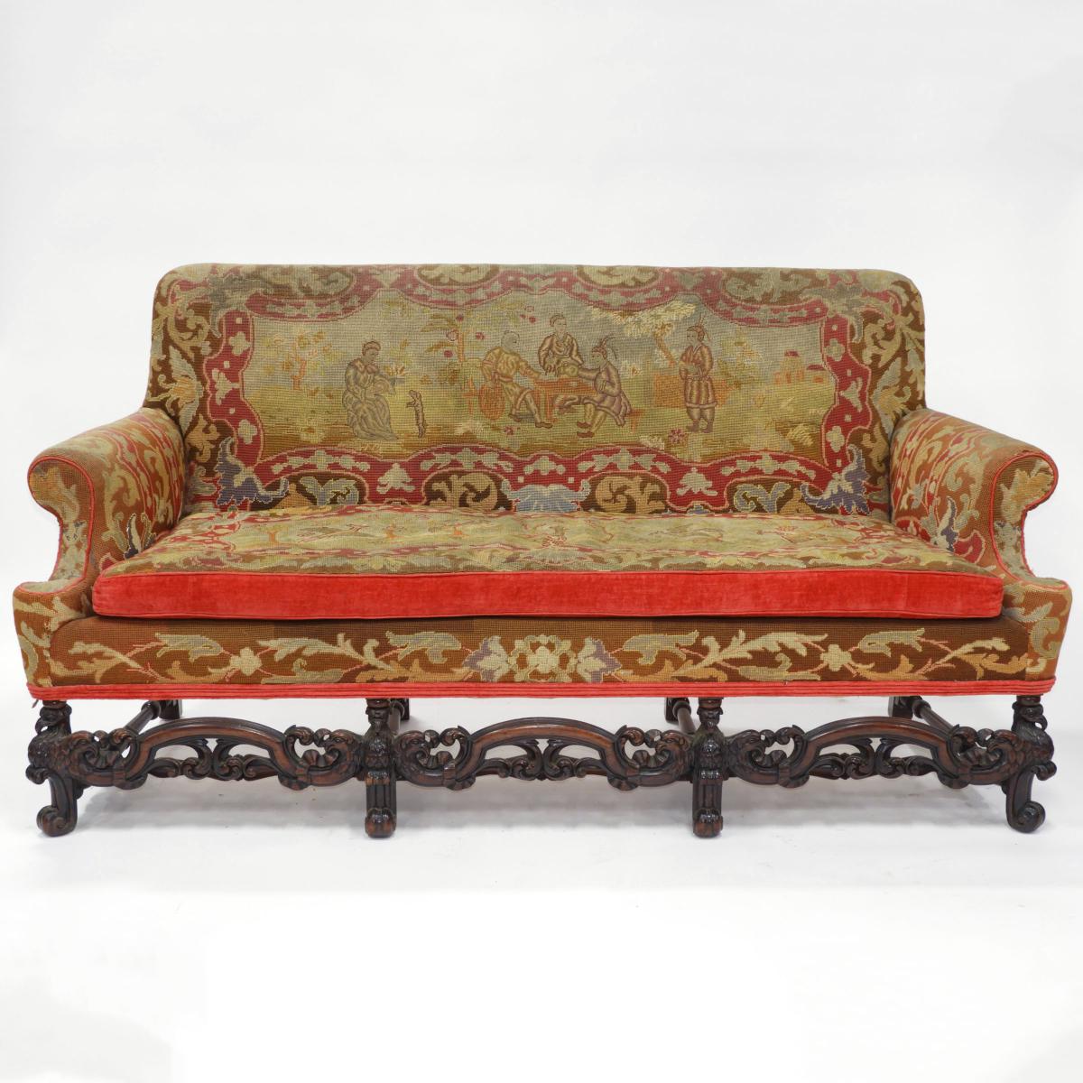 17th century style Sofa, 19th century, 39 x 76 x 33 in — 99.1 x 193 x 83.8 cm