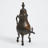 Dutch Japanned Pewter Tea Urn, 18th century, height 14 in — 35.6 cm