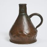 English One Gallon Copper Haystack Measure, T. Rigby, Liverpool, 19th century, height 11 in — 27.9