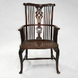 English Elm Windsor Armchair, c.1780, height 43 in — 109.2 cm