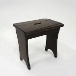 Oak Boarded Stool, 18th century, height 15.5 in — 39.4 cm