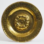 Nuremberg Brass Alms Dish, 17th century, diameter 17.5 in — 44.5 cm