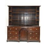 English Oak High Dresser, late 18th century, 82 x 77.5 x 19 in — 208.3 x 196.9 x 48.3 cm