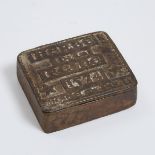 16th century French cast Iron Tobacco Snuff Box, 1574, 1.25 x 4 x 3.25 in — 3.2 x 10.2 x 8.3 cm