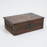 Jacobean Carved Oak Bible Box, early 17th century, 6.25 x 18.5 x 11.5 in — 15.9 x 47 x 29.2 cm