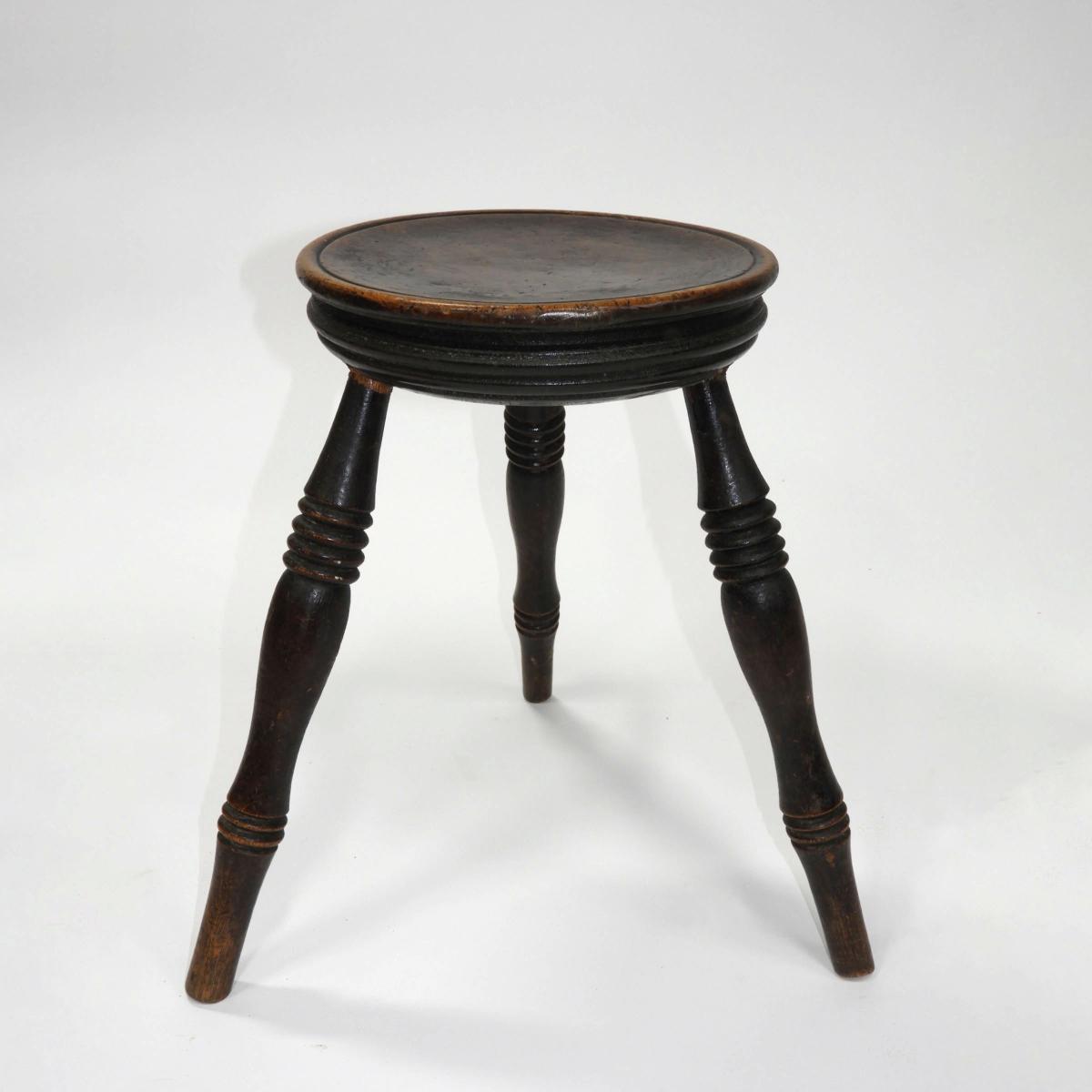 Fruitwood Tripod Stool, late 18th/early 19th century, height 18 in — 45.7 cm