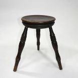 Fruitwood Tripod Stool, late 18th/early 19th century, height 18 in — 45.7 cm