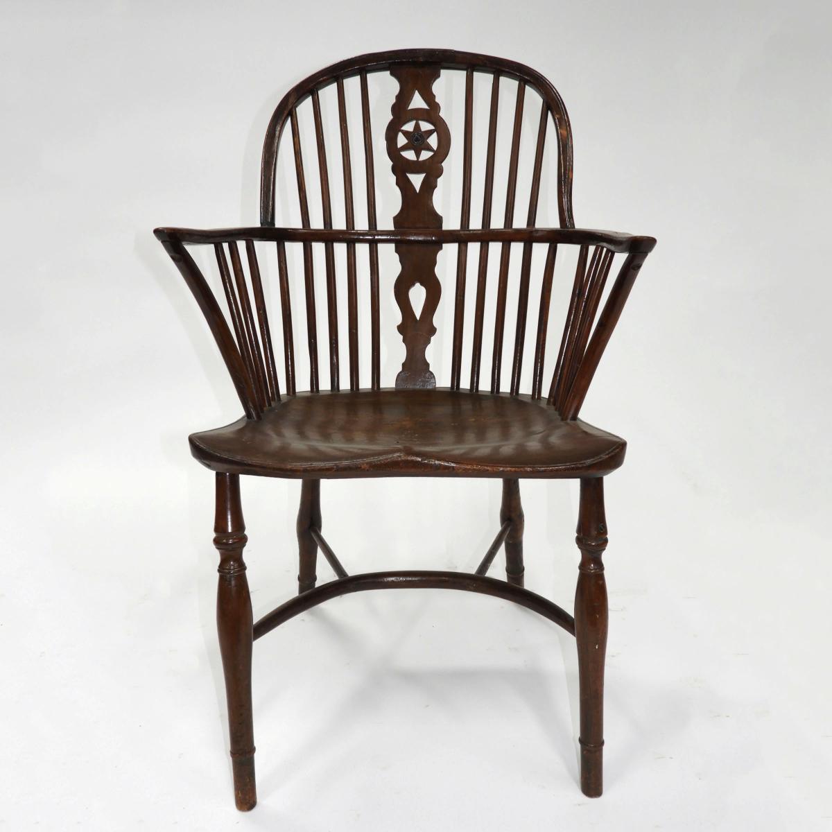 English Elm Windsor Armchair, c.1830, height 36 in — 91.4 cm