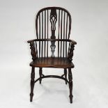 English Elm and Yew Wood Windsor Armchair, c.1860, height 43.5 in — 110.5 cm