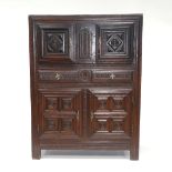 English Carved Oak High Dresser Cupboard, 1714, 72 x 54 x 24 in — 182.9 x 137.2 x 61 cm