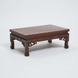 A Small Chinese Hardwood Rectangular Stand, 硬木拐子纹座, 6 x 15.5 x 9.8 in — 15.3 x 39.3 x 25 cm