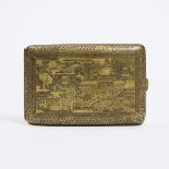 A Japanese Komai Cigarette Case, Meiji Period, length 4.9 in — 12.4 cm