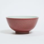 A Peachbloom Glazed Bowl, Qianlong Mark, 乾隆款 豇豆红釉碗, height 2.8 in — 7 cm, diameter 5.7 in — 14.6 cm