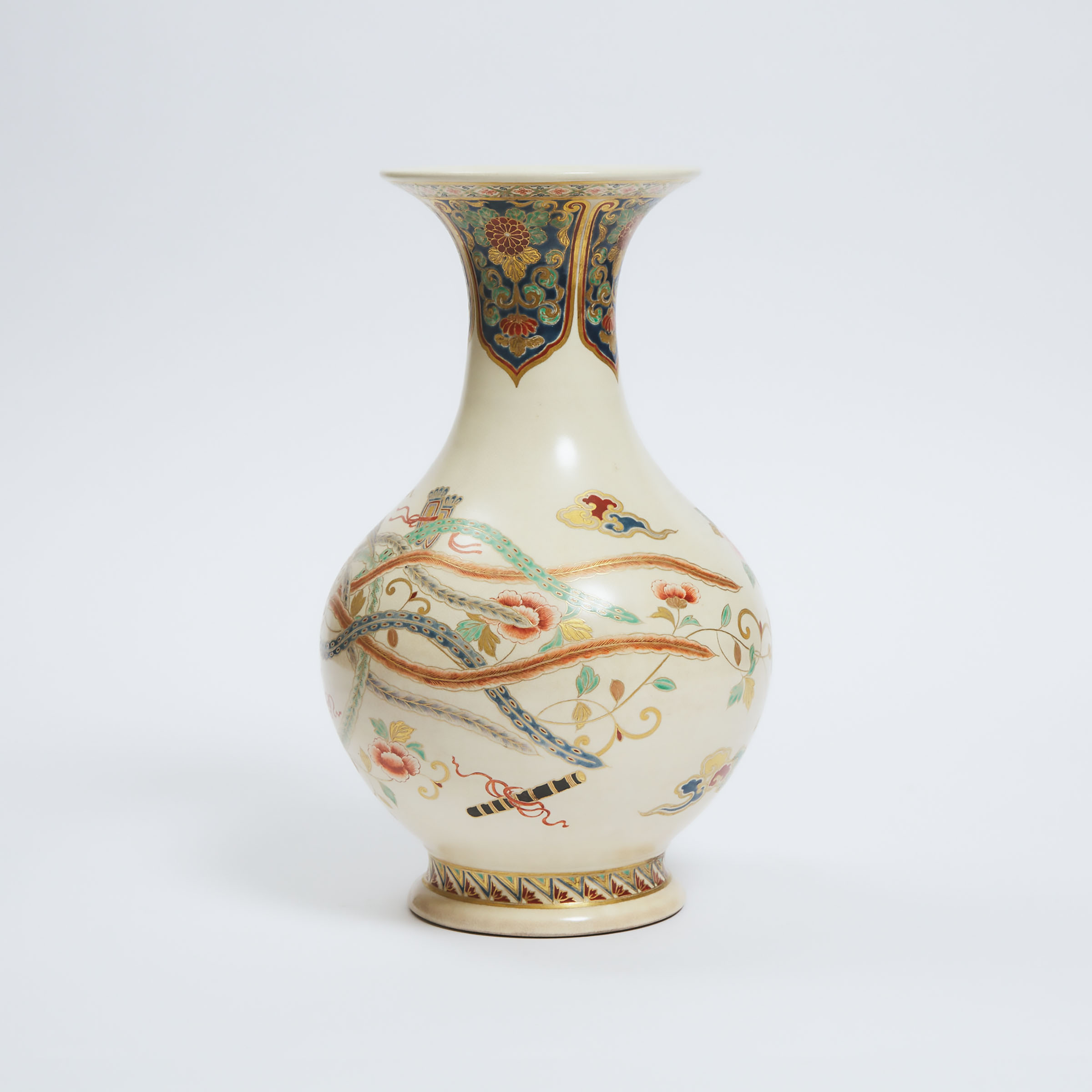 A Satsuma 'Phoenix' Vase, Meiji Period (1868-1912), height 15.7 in — 39.8 cm - Image 2 of 4