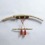 A Large Japanese Carved Ivory Sword (Tachi), Together With a Carved Bone Wakizashi, Meiji Period (18