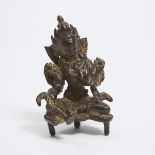 A Bronze Figure of Tara, Tibet/Nepal, 17th/18th Century, height 4.5 in — 11.5 cm