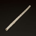 A Chinese Dehua Blanc-de-Chine Flute, Xiao, Qing Dynasty, 清 德化仿生瓷箫, length 23.9 in — 60.7 cm