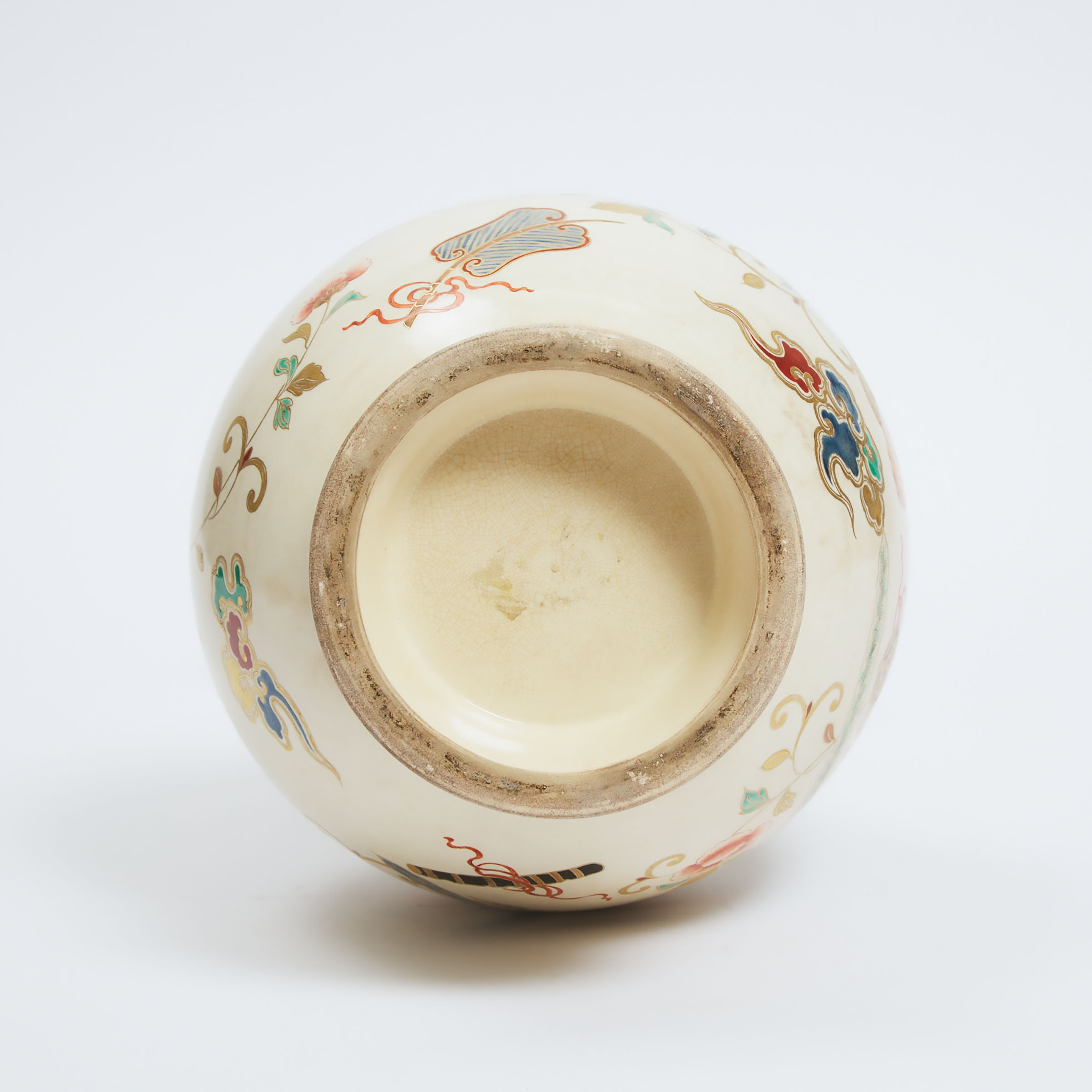 A Satsuma 'Phoenix' Vase, Meiji Period (1868-1912), height 15.7 in — 39.8 cm - Image 4 of 4