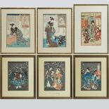 Utagawa Kunisada (Toyokuni III, 1786-1865), Utagawa Kuniyoshi (1798-1861), Two Prints of Beauties Wi