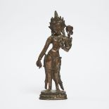 A Nepalese Bronze Figure of Tara, 20th Century, height 12.5 in — 31.7 cm