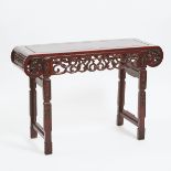 A Chinese Hardwood Altar Table, 20th Century, 二十世纪 硬木条桌, 32.7 x 48 x 16.2 in — 83 x 122 x 41.2 cm