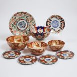 A Group of Ten Japanese Imari and Kutani Wares, Meiji Period, largest diameter 12.2 in — 31 cm (10 P