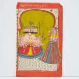 An Indian Double-Sided Painting of Ravana and Shurpanakha, 19th Century, 8.5 x 5.1 in — 21.6 x 12.9