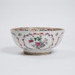 A Chinese Export Famille Rose Punch Bowl, Qianlong Period, 18th Century, 十八世纪 乾隆外销粉彩大碗, height 5 in