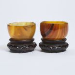 A Pair of Horn Cups, Early-Mid 20th Century, 民国 角雕小杯一对, diameter 2 in — 5.2 cm (2 Pieces)