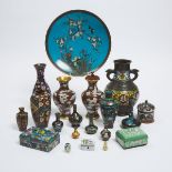 A Group of Twenty Cloisonné Vases and Wares, Early to Mid 20th Century, 民国 铜胎珐琅器一组二十件, largest diame