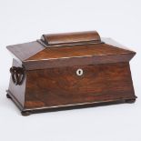 Large William IV Rosewood Tea Caddy, mid 19th century, 8.25 x 14 x 8 in — 21 x 35.6 x 20.3 cm