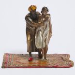Austrian Erotic Cold Painted Bronze Figural Group, early 20th century, height 5 in — 12.7 cm