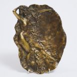 Large Austrian Erotic Gilt Bronze Vide Poche, early 20th century, width 11.4 in — 29 cm