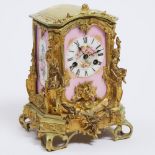 Small French Sèvres Porcelain Mounted Mantel Clock, c.1870, height 9 in — 22.9 cm