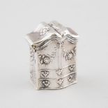 Dutch Silver Spice Box, 19th century, height 1.8 in — 4.5 cm