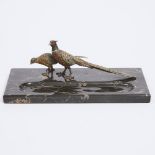 Pair of Austrian Cold Painted Bronze Pheasants, 1st half 20th century, 4.5 x 13 x 6.3 in — 11.4 x 33