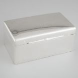 German Silver Rectangular Cigar Box, Hermann Behrnd, Dresden, 20th century, 3.8 x 8.4 x 5.2 in — 9.7