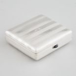 Continental Silver Triple-Layer Rectangular Cigarette Case, c.1913, width 3.4 in — 8.6 cm