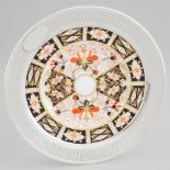Silver Mounted Royal Crown Derby 'Imari' (2451) Pattern Cake Plate, 1917, diameter 9.2 in — 23.3 cm